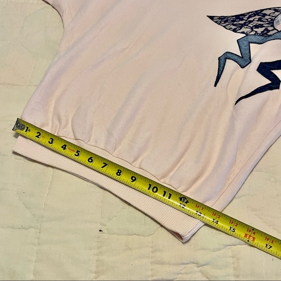 80s 90s Y2K Pink shirt with dolman sleeves & patchwork appliqué True Vintage - Picture 7 of 10